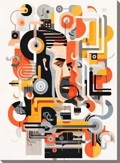 Картина маслом Барбершоп №72