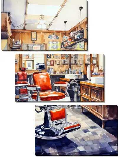Модульная картина Барбершоп №73