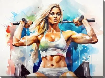 Картина маслом Фитнес №31