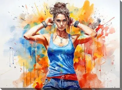 Картина маслом Фитнес №211