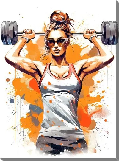Картина маслом Фитнес №32