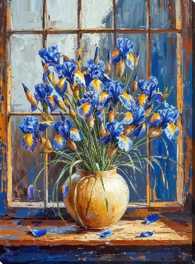 Картина маслом Ирисы №202