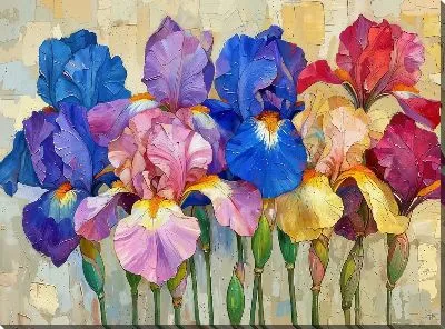 Картина маслом Ирисы №203
