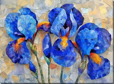 Картина маслом Ирисы №204