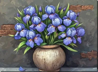 Картина маслом Ирисы №207