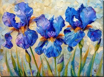 Картина маслом Ирисы №208