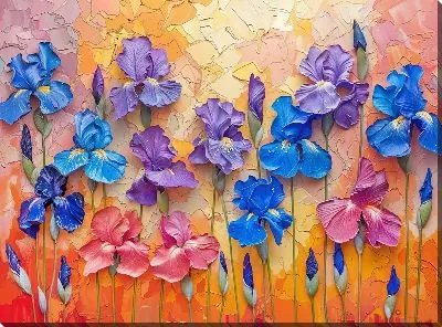 Картина маслом Ирисы №212