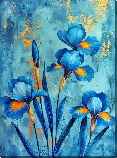 Картина маслом Ирисы №214