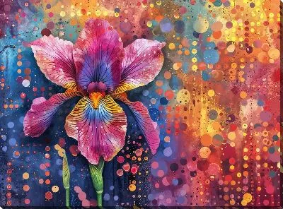 Картина маслом Ирисы №215