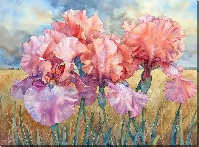 Картина маслом Ирисы №216