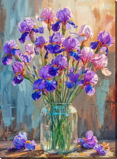 Картина маслом Ирисы №219
