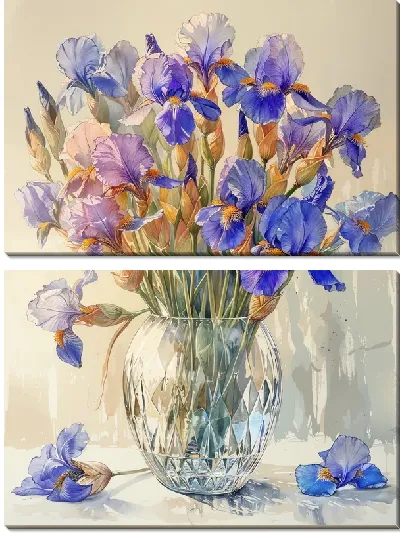 Модульная картина Ирисы №221