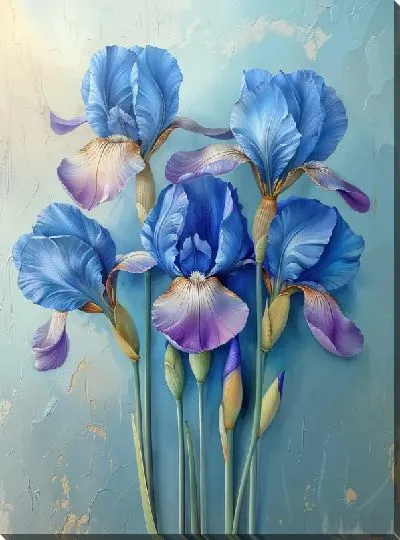 Картина маслом Ирисы №224