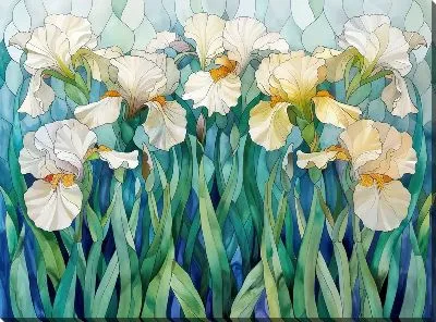 Картина маслом Ирисы №225