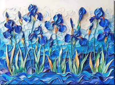 Картина маслом Ирисы №226