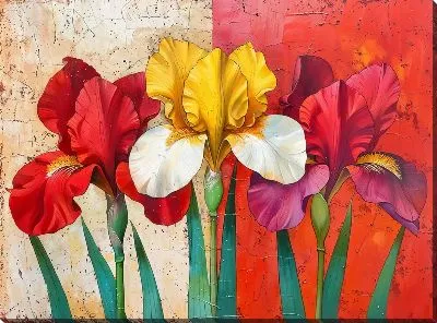 Картина маслом Ирисы №227