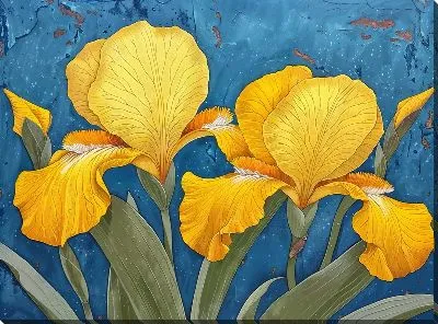 Картина маслом Ирисы №228