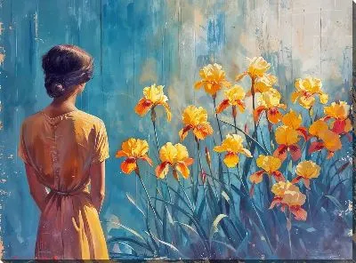 Картина маслом Ирисы №230