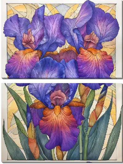 Модульная картина Ирисы №232