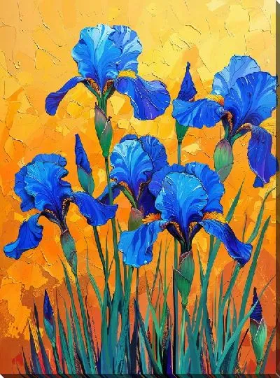 Картина маслом Ирисы №236