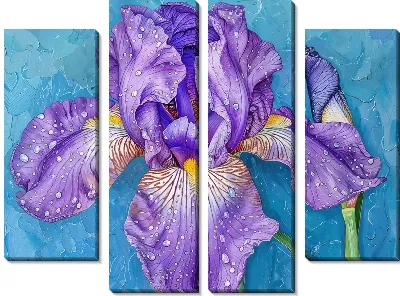 Модульная картина Ирисы №237