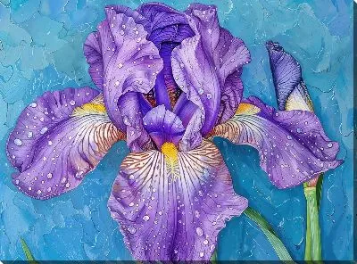 Картина маслом Ирисы №237