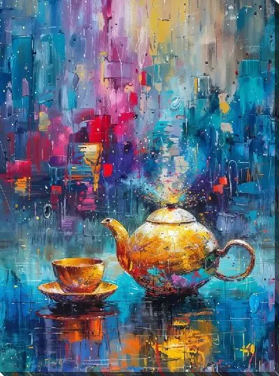 Картина маслом Чайник №100