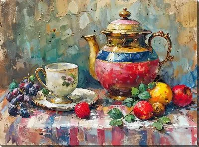 Картина маслом Чайник №124