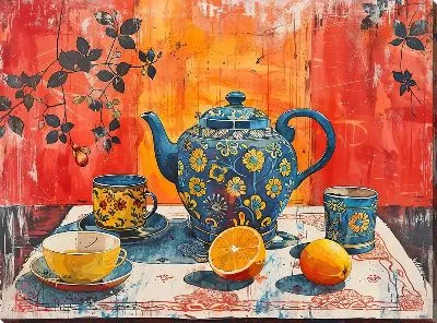 Картина маслом Чайник №132