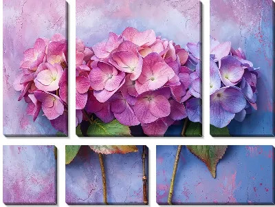 Модульная картина Гортензии №200