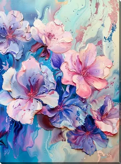 Картина маслом Гортензии №202