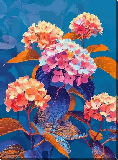 Картина маслом Гортензии №208