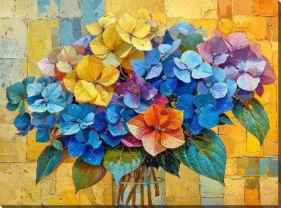 Картина маслом Гортензии №213