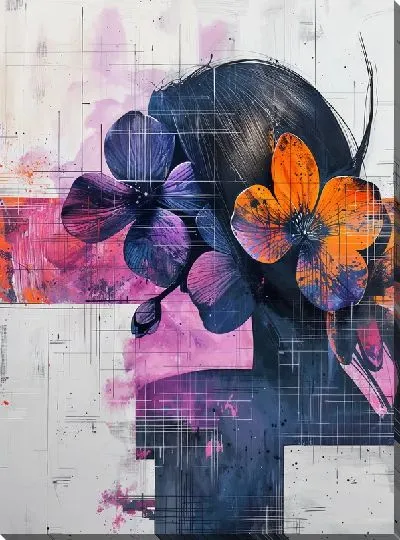 Картина маслом Гортензии №214