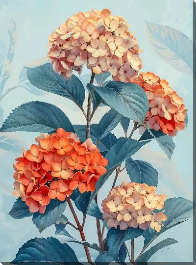 Картина маслом Гортензии №215