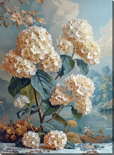 Картина маслом Гортензии №216