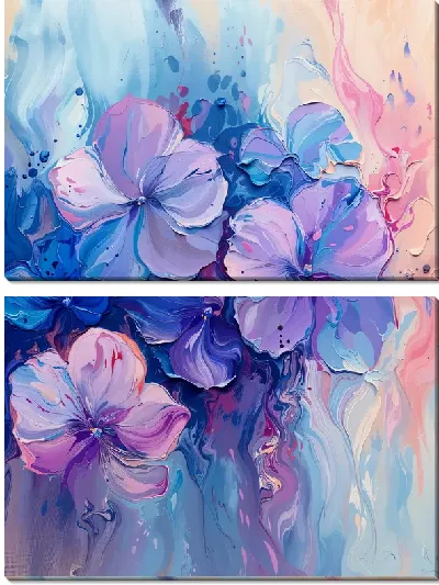 Модульная картина Гортензии №217