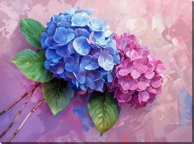 Картина маслом Гортензии №218