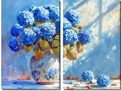 Модульная картина Гортензии №220