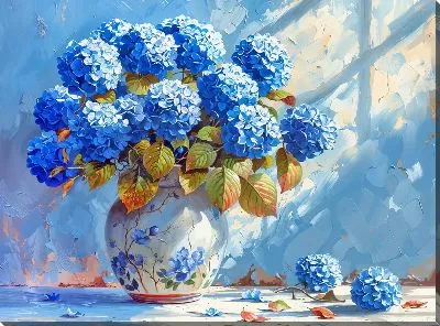 Картина маслом Гортензии №220