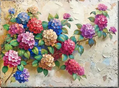 Картина маслом Гортензии №221