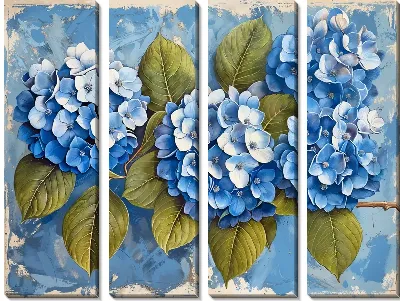 Модульная картина Гортензии №226