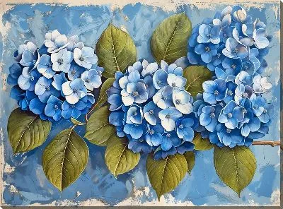 Картина маслом Гортензии №226
