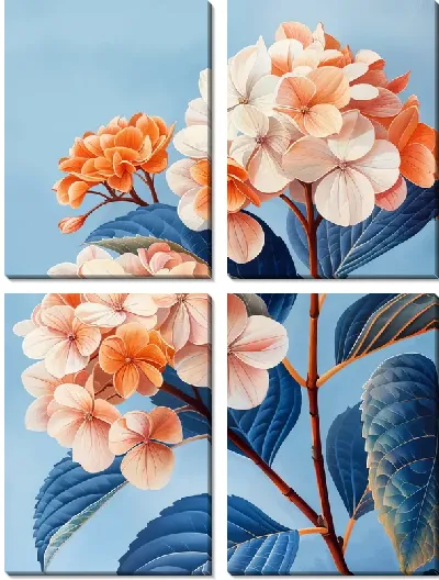 Модульная картина Гортензии №227