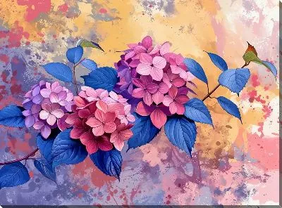 Картина маслом Гортензии №235