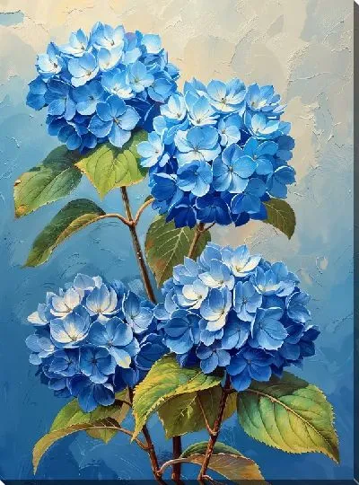 Картина маслом Гортензии №238