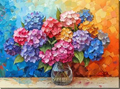 Картина маслом Гортензии №239