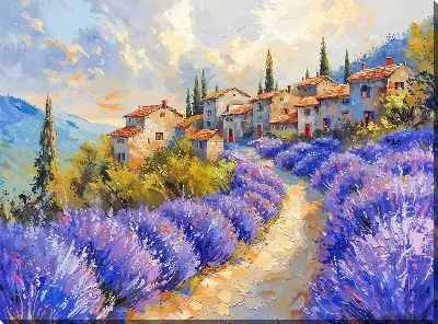 Картина маслом Лаванда №313