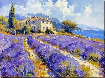 Картина маслом Лаванда №329