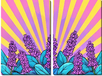 Модульная картина Лаванда №333